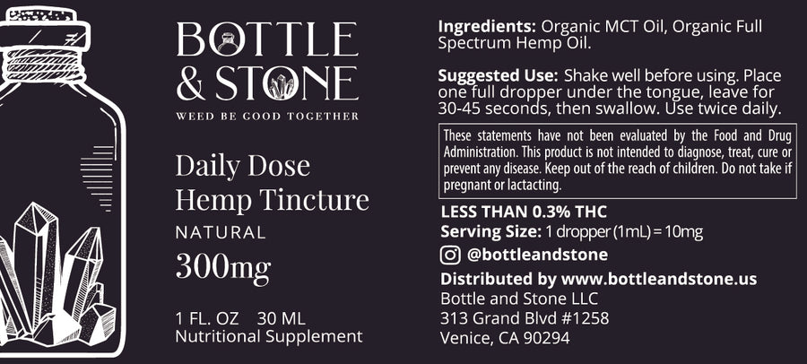 Daily Dose Organic Full Spectrum CBD Oil Tincture - 300mg